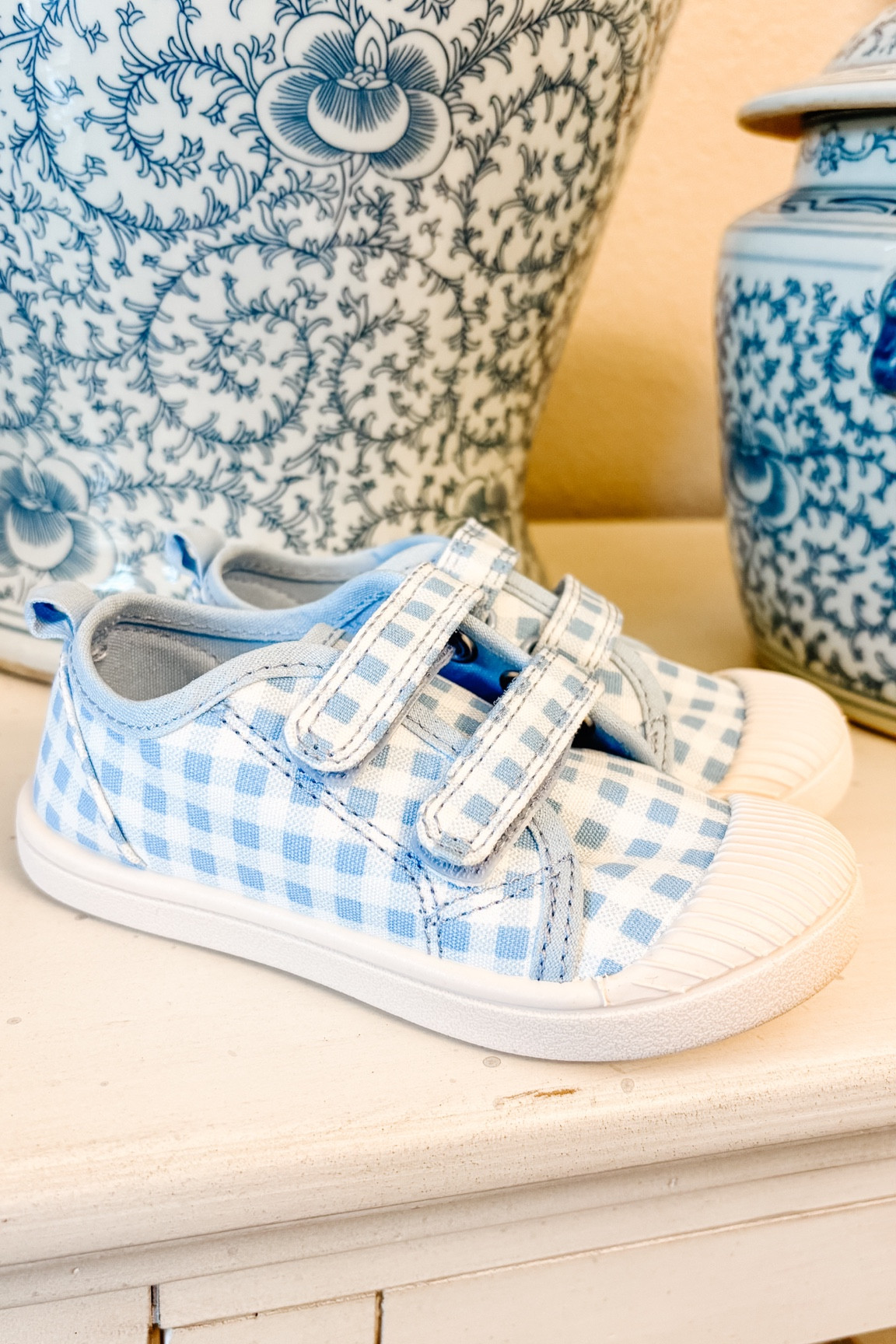 $10 blue gingham toddler shoes! 

#LTKBaby #LTKFamily #LTKKids