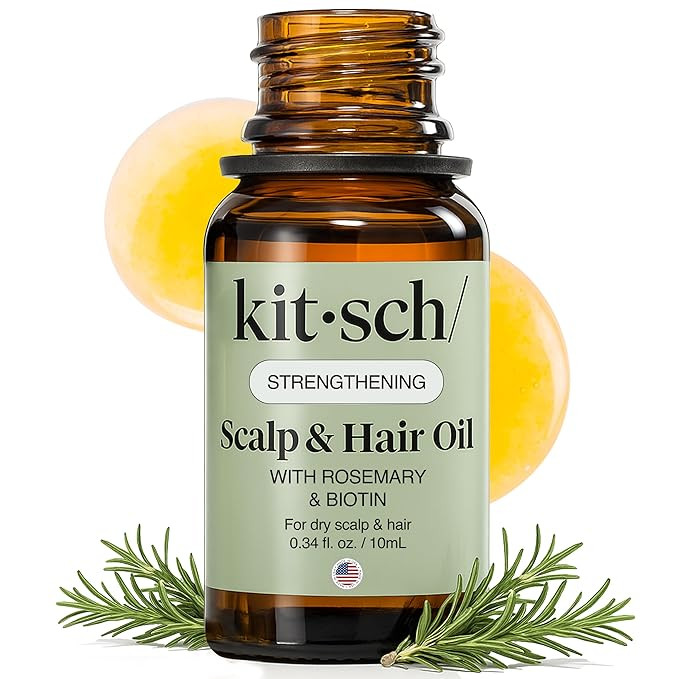 Kitsch Rosemary Oil for Hair Growth – Hair Oil with Biotin, Castor & Jojoba – Pre-Wash Scalp ... | Amazon (US)