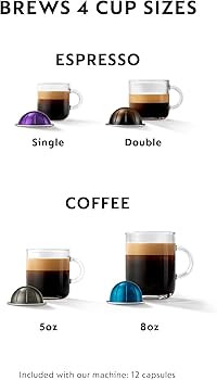 Nespresso BNV250CRO1BUC1 Vertuo Coffee and Espresso Machine, Chrome | Amazon (US)