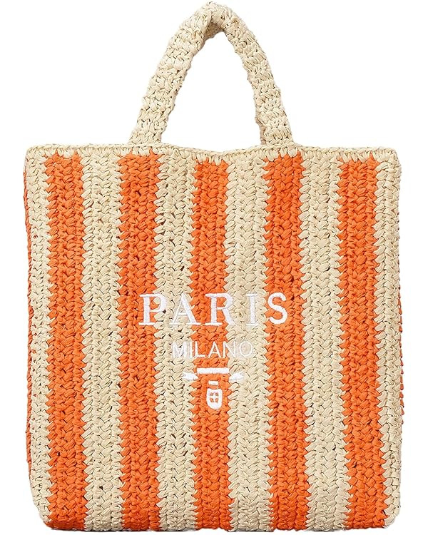 Straw Beach Bag for Women Summer Woven Tote Bag Packable Straw Purses and Handbags for Vacation H... | Amazon (US)