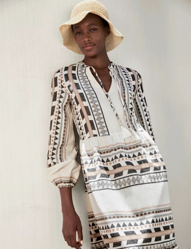 Cotton Rich Jacquard Maxi Kaftan Dress | Marks & Spencer (UK)
