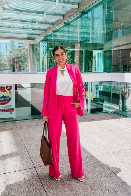 This pink set is everything! Such a classy pink blazer. Comes in a slate blue color too. Wearing XS. These high waist trousers are so comfortable and stretchy! Need to get more colors for sure. Size down one size. Wearing size 0. Wearing XS in the blouse. 

Work Wear | Professional Outfits

#LTKsalealert #LTKworkwear #LTKfindsunder50