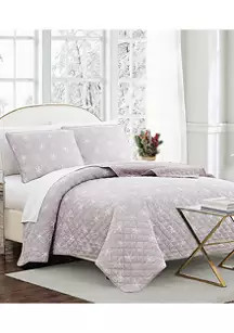 Gray Snowflake Quilt 3 Piece Set | Belk