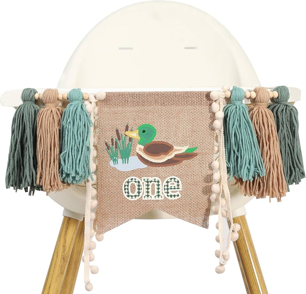 One Lucky Duck Birthday High Chair Banner - One Lucky Duck First Birthday Decorations,One Lucky D... | Amazon (US)