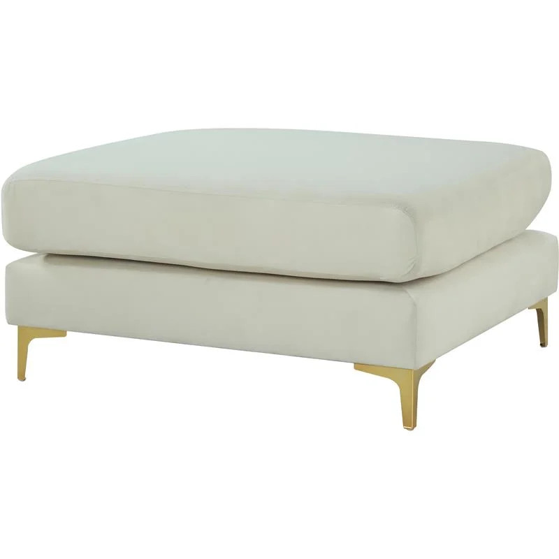 Meridian Furniture Julia Cream Velvet Modular Ottoman - Walmart.com | Walmart (US)
