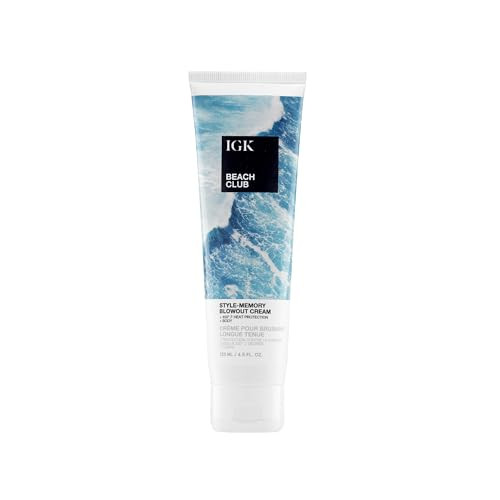 IGK BEACH CLUB Style-Memory Blowout Cream | Volume + Bounce + Heat Protectant | Vegan + Cruelty Free | 4.5 Oz | Amazon (US)