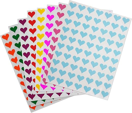 Royal Green Stickers Hearts in 8 Colors Labels for Gifts Packaging, Crafting 0.5 inch (13mm) 1/2"... | Amazon (US)
