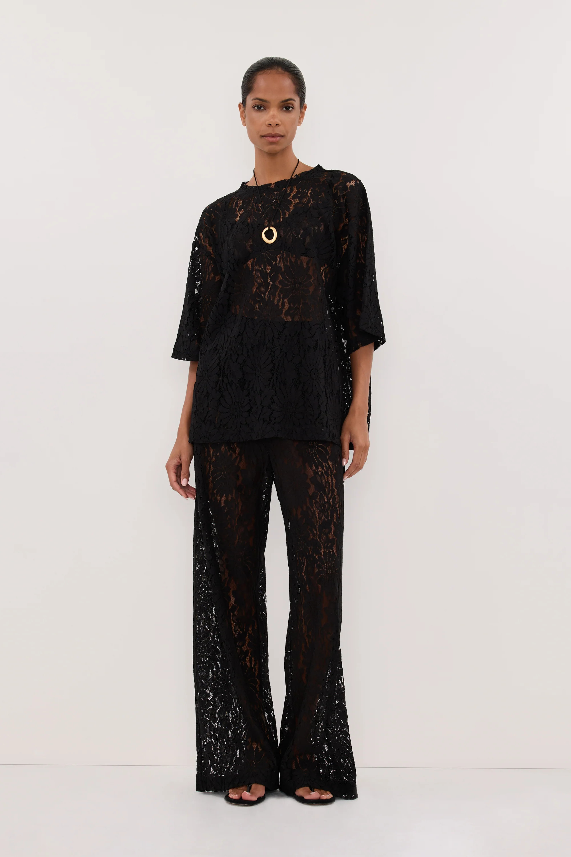 WILMA BLACK LACE PANT | DISSH