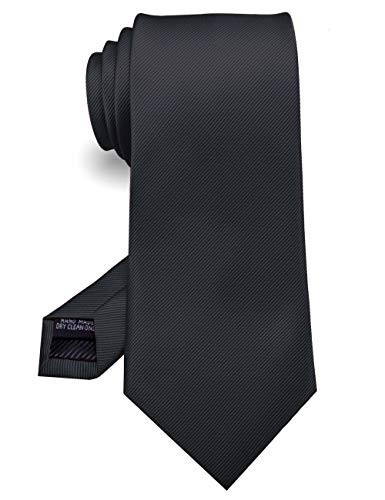 RBOCOTT Silk Black Tie Business Wedding Formal Necktie for Men (Black) | Amazon (US)