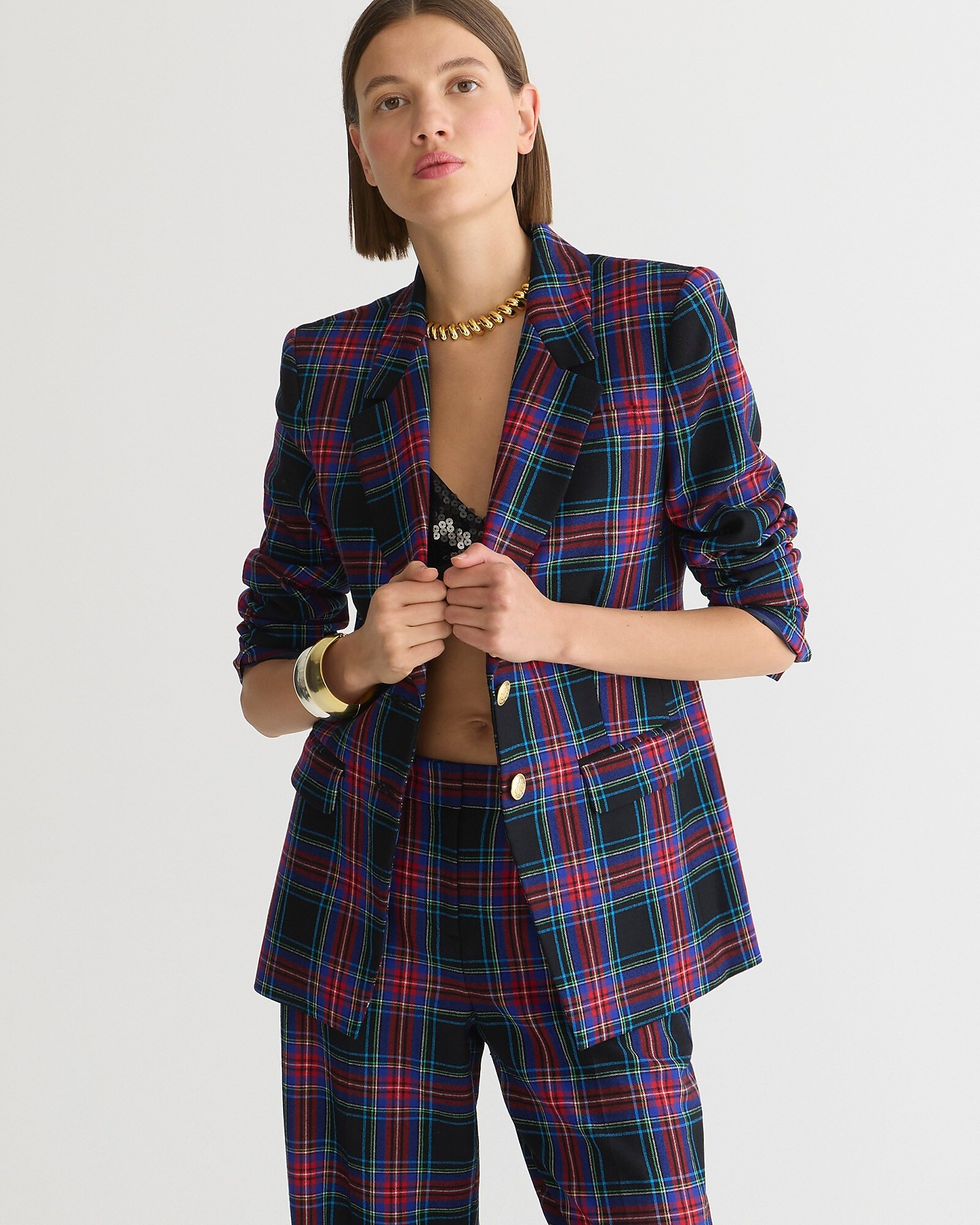 Nipped-in blazer in Stewart tartan | J. Crew US
