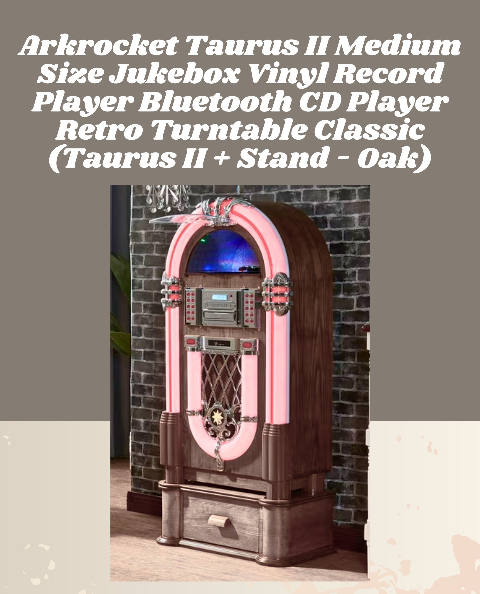 This **Taurus II Jukebox Vinyl Record Player** brings a retro vibe with modern features like Bluetooth and CD player compatibility! 🎶✨ Perfect for adding a touch of nostalgia to any space. #RetroVibes #VinylRecords #LTKFinds

#LTKHome