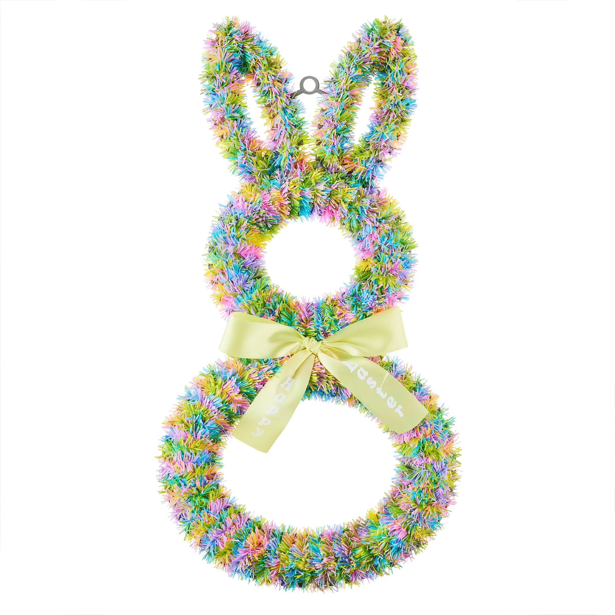 Tinsel Bunny Wreath, Multicolor, 22", Easter by Way To Celebrate | Walmart (US)