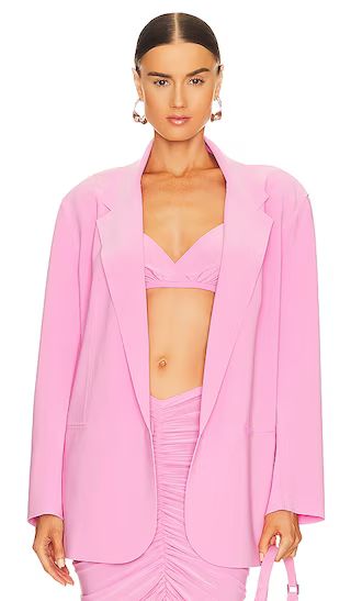 Oversized Double Breasted Jacket in Candy Pink | Revolve Clothing (Global)