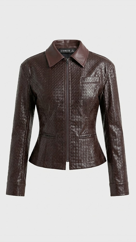 Lioness Soho Faux Leather Jacket Coffee XL | Shopbop
