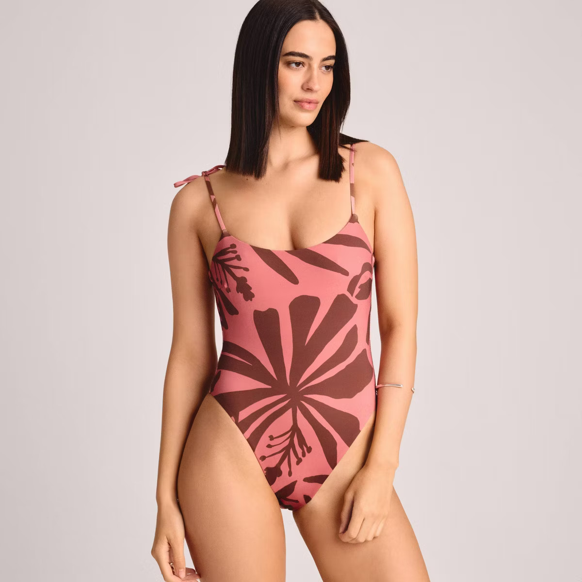 Vitamin A Women's Printed Tie Shoulder Classic Coverage One Piece Swimsuit - Multi | Target