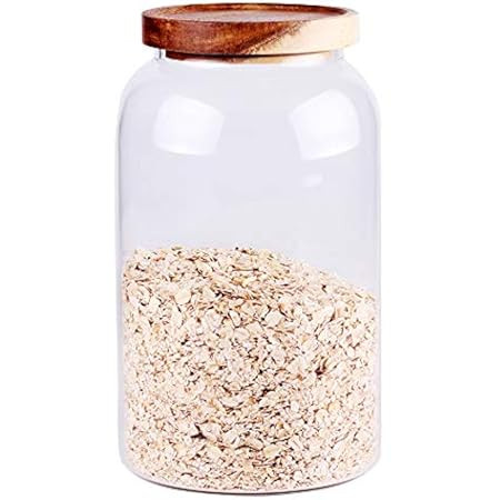 Amazon.com: SAIOOL Egg Jar,kitchen canister， 1 Gallon Large Glass Food Storage Jars with Airtig... | Amazon (US)