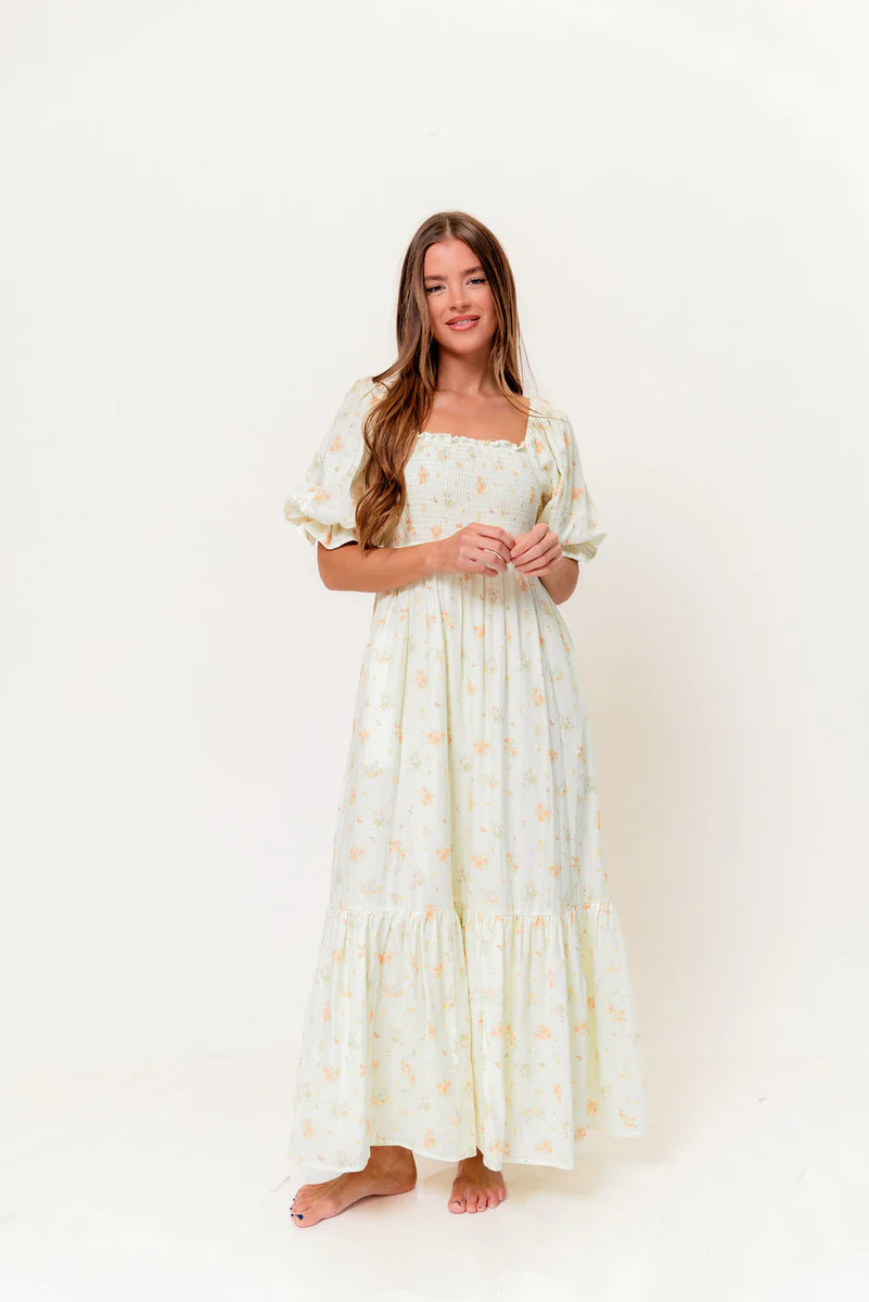 Livvy 100% Cotton Dress in Green (Fully Lined) - Bump Friendly | Worth Collective