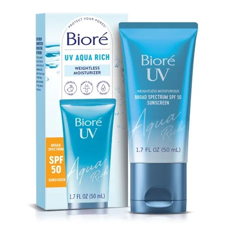 Biore UV Aqua Rich Daily Hydrating Facial Moisturizer Sunscreen - SPF 50 - 1.7 fl oz | Walmart (US)