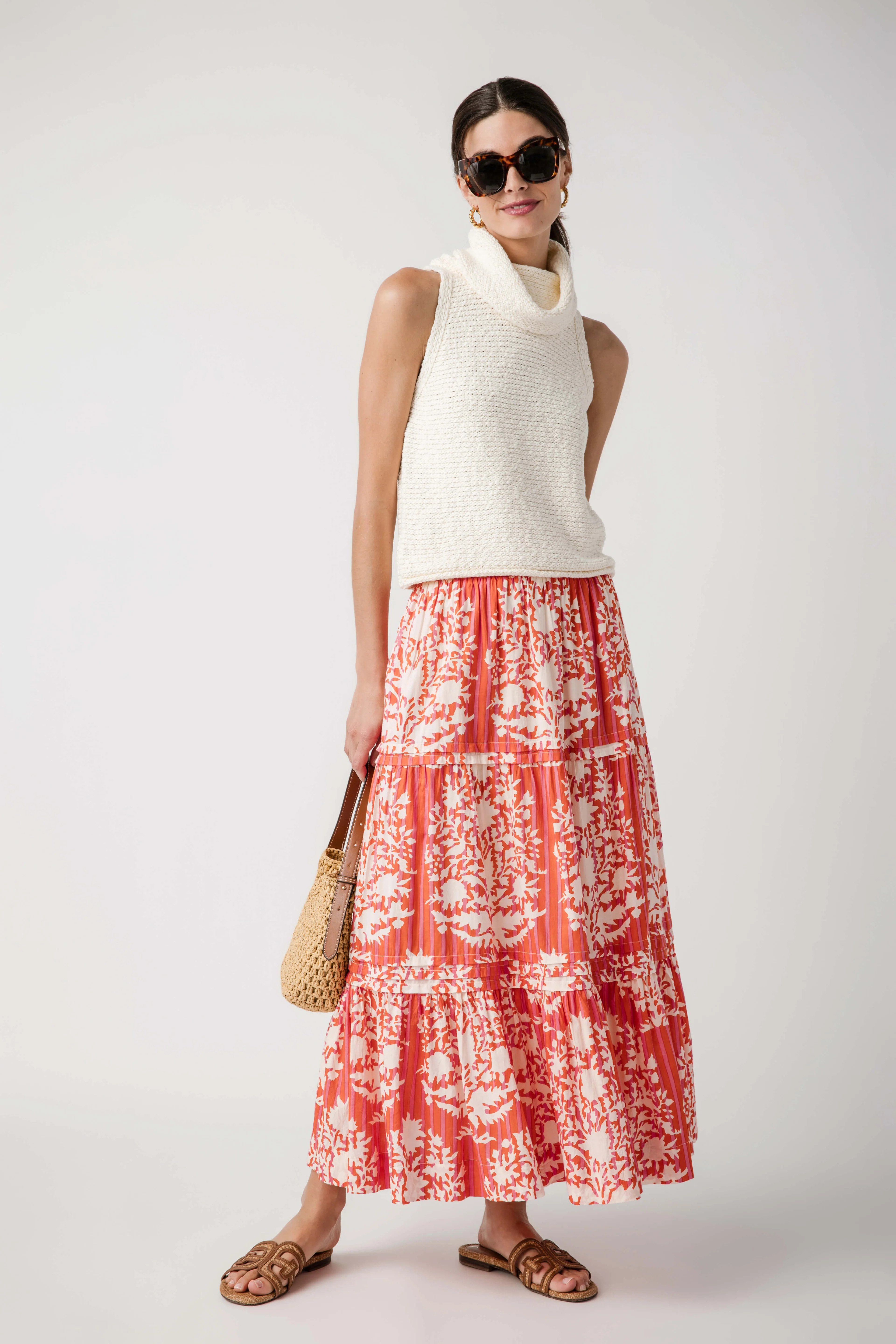 THML Striped Block Print Maxi Skirt | Social Threads