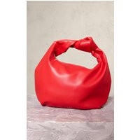 Red PU Knot Handle Slouchy Shoulder Bag | PrettyLittleThing US