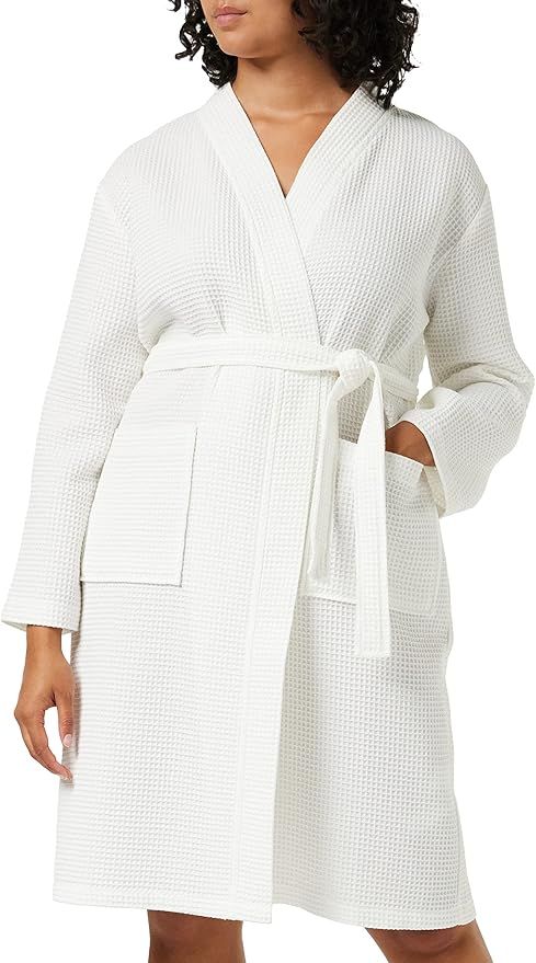 Iris & Lilly Women's Short Cotton Waffle Dressing Gown | Amazon (UK)