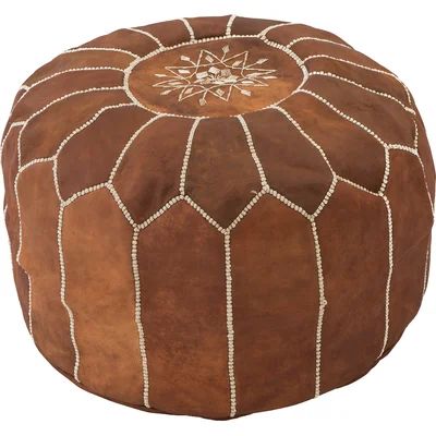 Alinda Moroccan Pouf Cover Ottaman Upholstery: Natural Brown | Wayfair North America