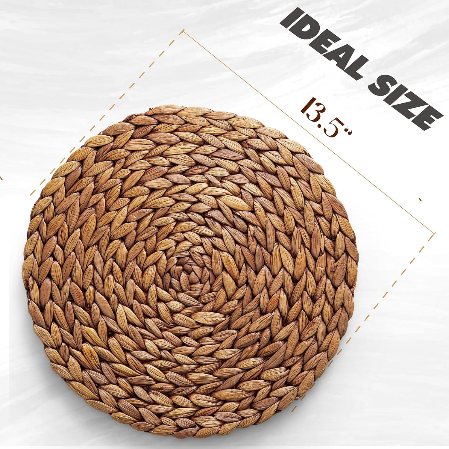 Sizes:11.8"-13.5''-15" BLUEWEST Round Woven Placemats, 13.5'' Natural Wicker Straw Mats, Braided ... | Amazon (US)