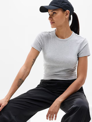 Signature Rib Crop Tee | Athleta