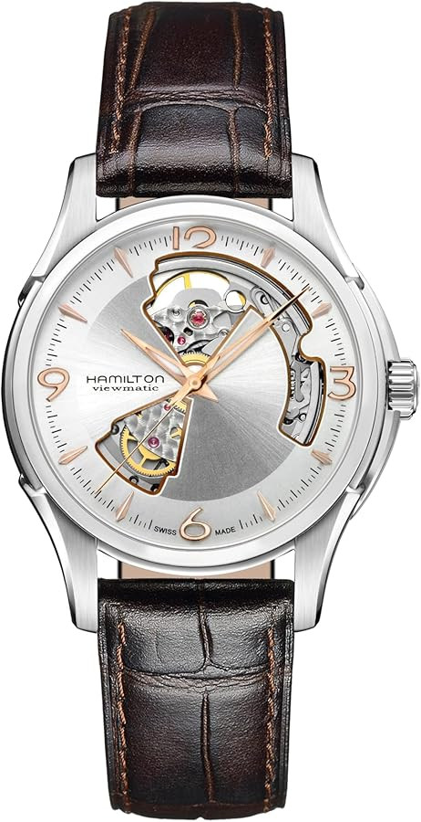 Hamilton Watch Jazzmaster Open Heart Auto 40mm Case, Silver Dial, Leather Strap (Model: H32565555... | Amazon (CA)