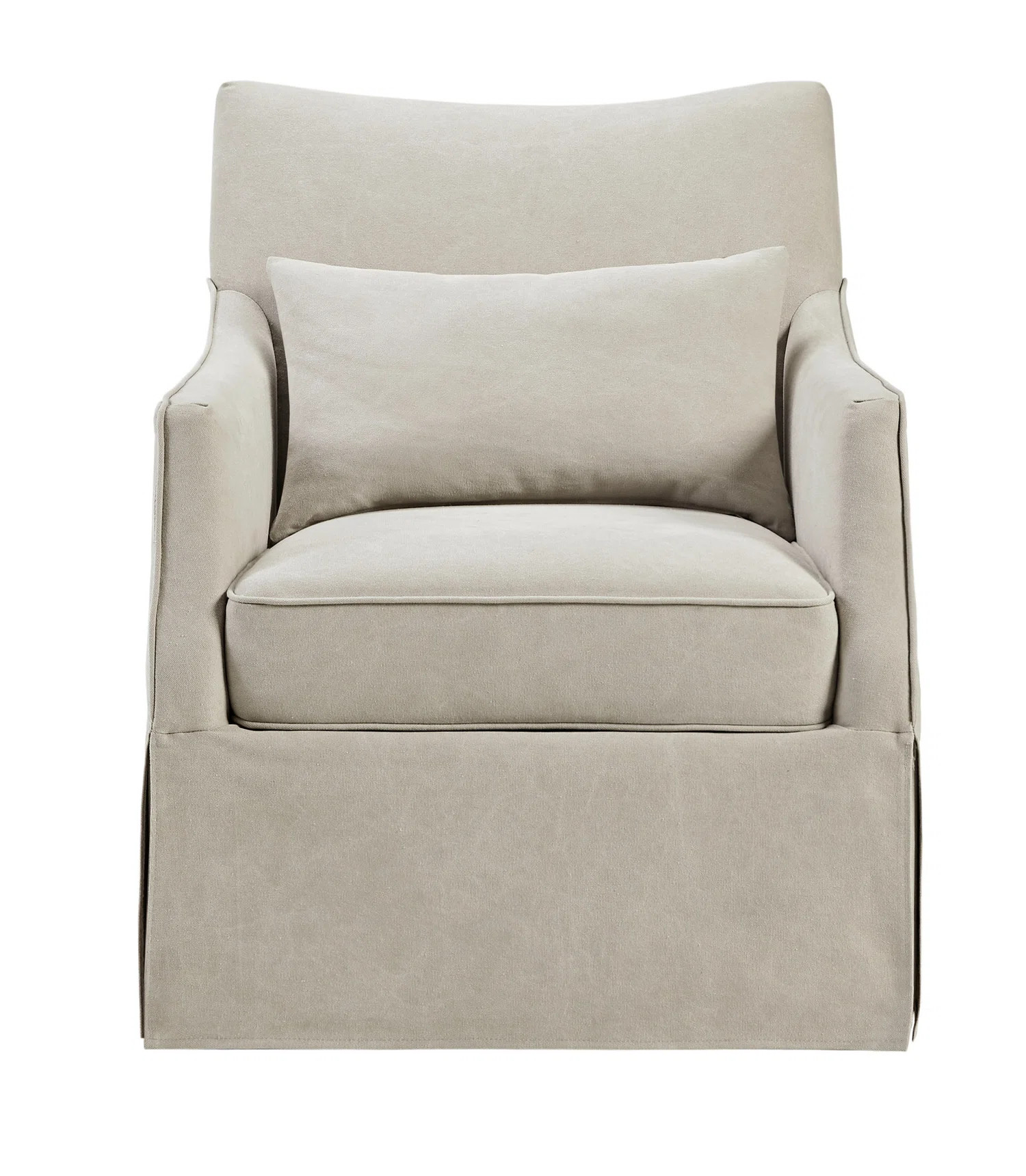 Martha Stewart London Farmhouse Skirted Swivel Chair with Lumbar Pillow | Wayfair North America