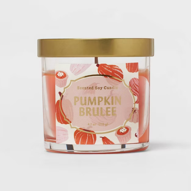 4.1oz Lidded Glass Jar Pumpkin Brulee Candle Orange - Opalhouse™ | Target