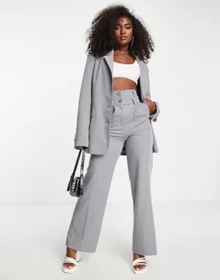 Glamorous oversized tailored boyfriend blazer in icy gray - part of a set | ASOS (Global)