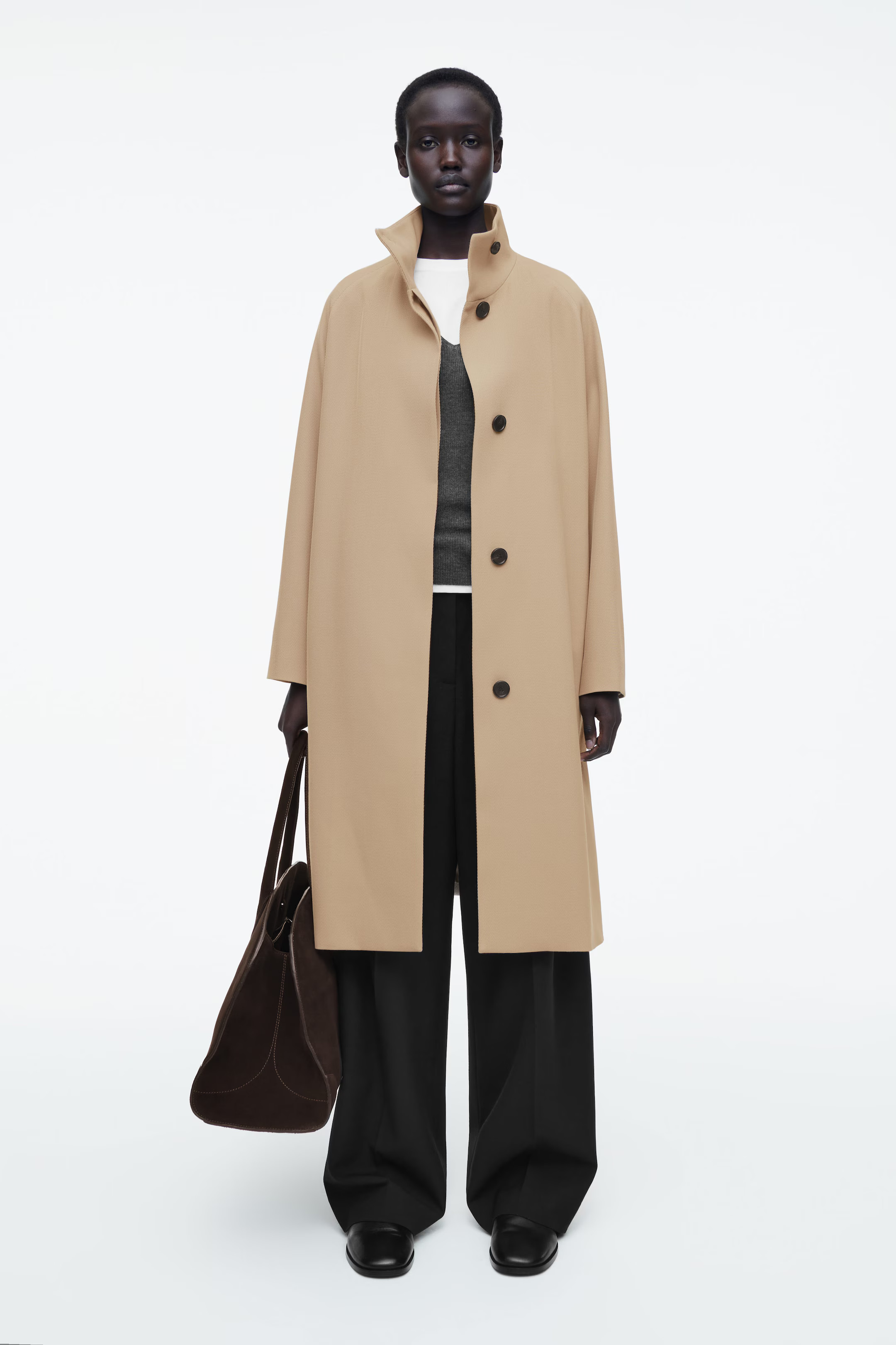 TRAPEZE WOOL-BLEND COAT - BEIGE | COS US | COS (EU)
