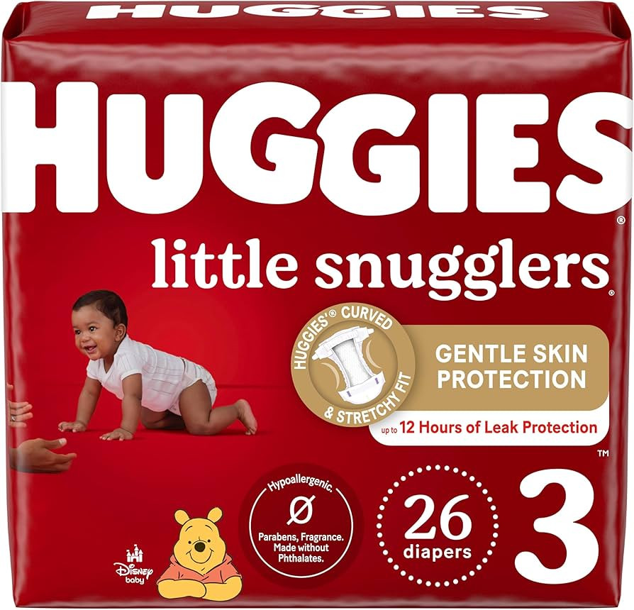 Huggies Size 3 Diapers, Little Snugglers Baby Diapers, Size 3 (16-28 lbs), 26 Count | Amazon (US)