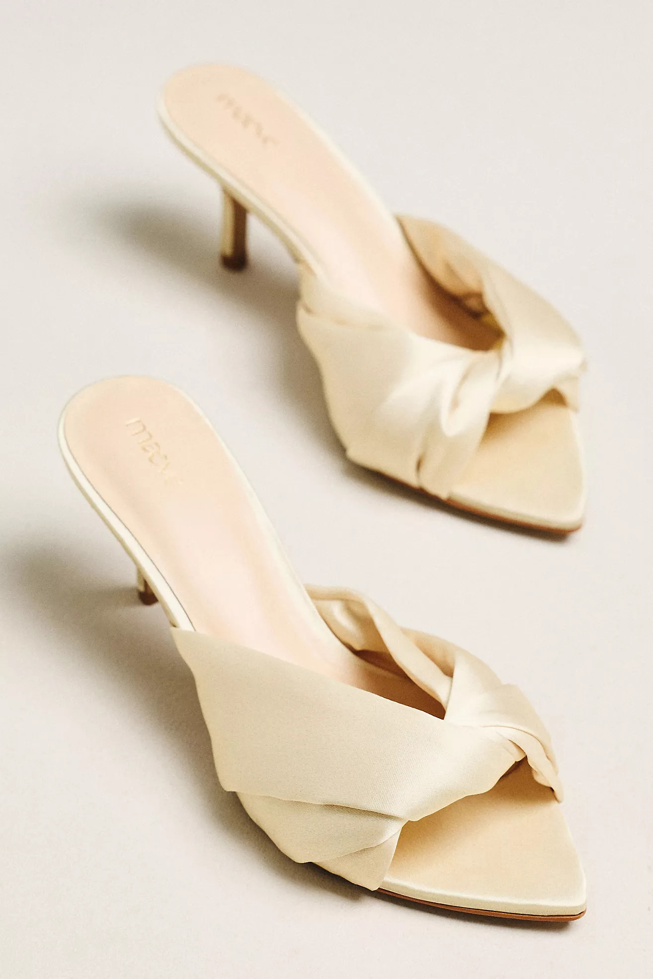 Maeve Satin Mule Heels | Anthropologie (US)