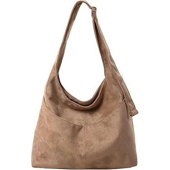 MYHOZEE Suede Hobo Bags for Women Large Slouchy Shoulder Bag with Zipper | Multi Pockets Crossbod... | Amazon (US)