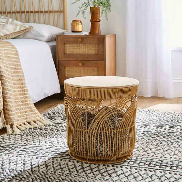 Faux Rattan Small Storage Basket with Lid | Dunelm (migrated)