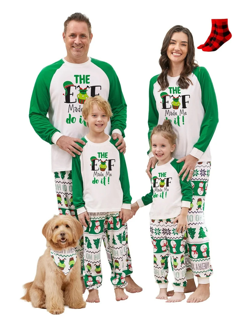 PatPat Women Christmas Pajamas Family Matching 2 Piece Long Sleeve Top & Pants Set Holiday PJs Lo... | Walmart (US)