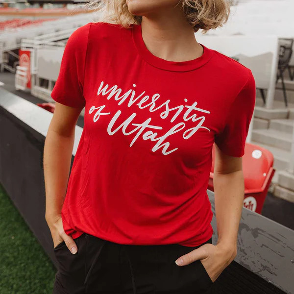 Utah Boyfriend Tee, Red University | Albion Fit