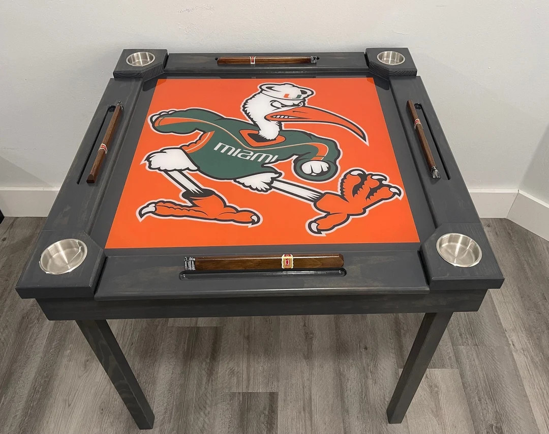 Wooden/wood Domino Table-miami Sports-made in USA - Etsy | Etsy (US)