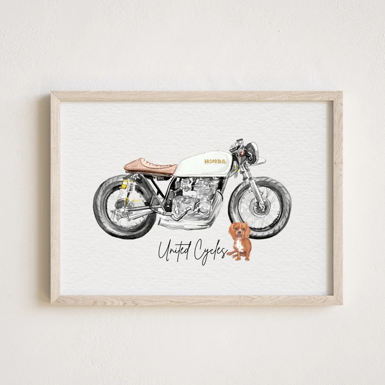 Motorcycle Painting From Photo, Motorcycle Drawing From Photo, Custom Watercolor Portrait,persona... | Etsy (US)