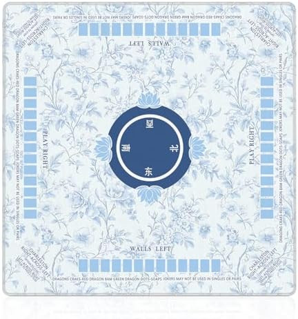 LZYRF Blue Chinoiserie Floral Mahjong Mat 31.5 x 31.5 in, Vintage Pastel Blue and White Floral An... | Amazon (US)