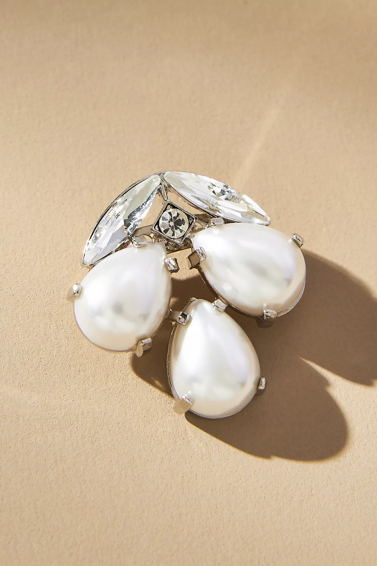 Three-Pearl Crystal Brooch | Anthropologie (US)