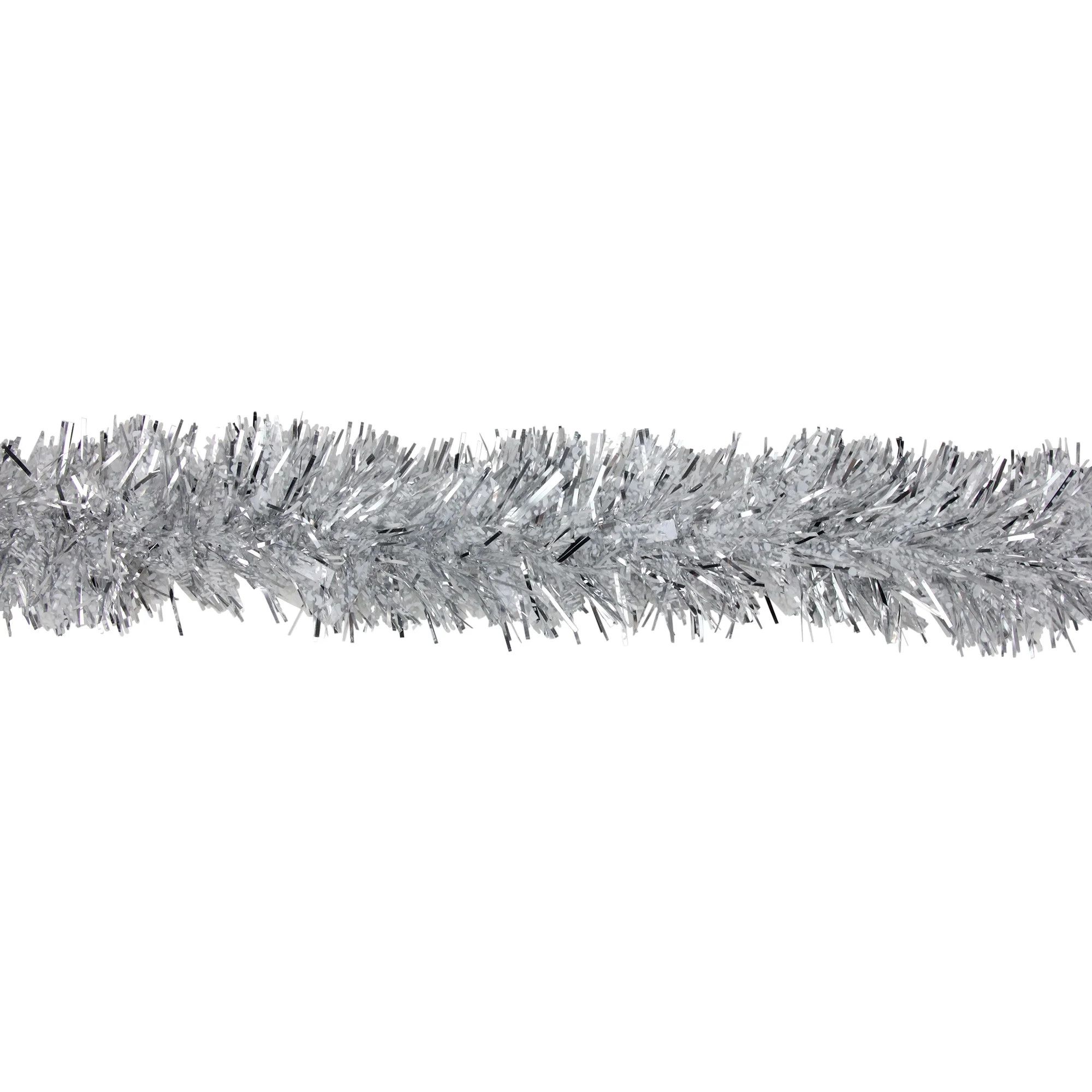 Northlight 12' x 3" Unlit Silver Snowblush Spiral Tinsel Christmas Garland | Walmart (US)