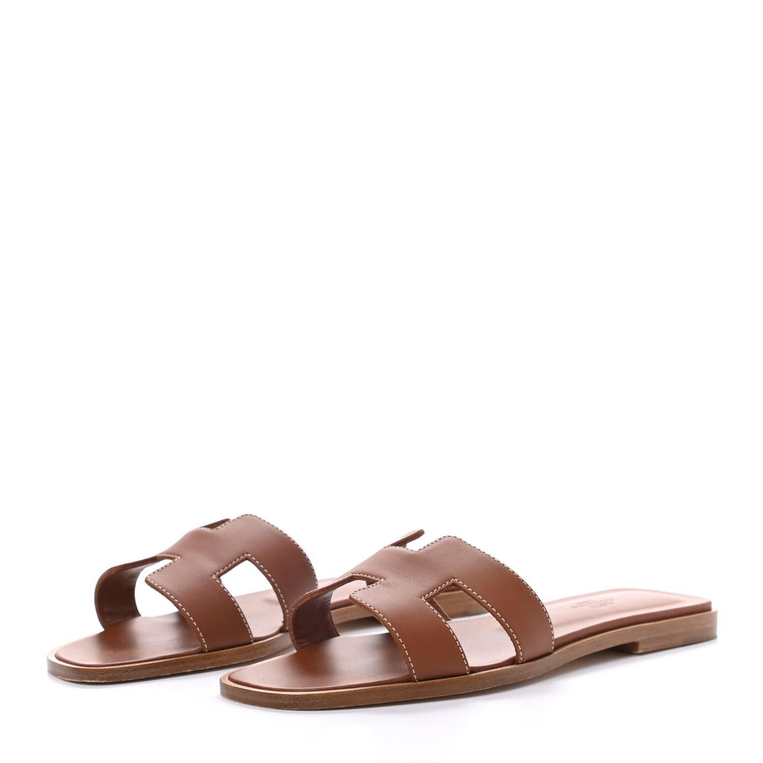 Box Calfskin Oran Sandals 37 Gold | Fashionphile