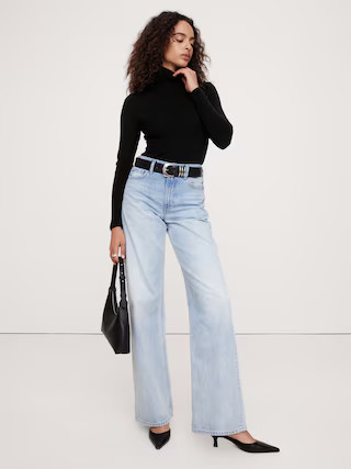 Luxe Wool-Blend Turtleneck T-Shirt | Banana Republic (US)