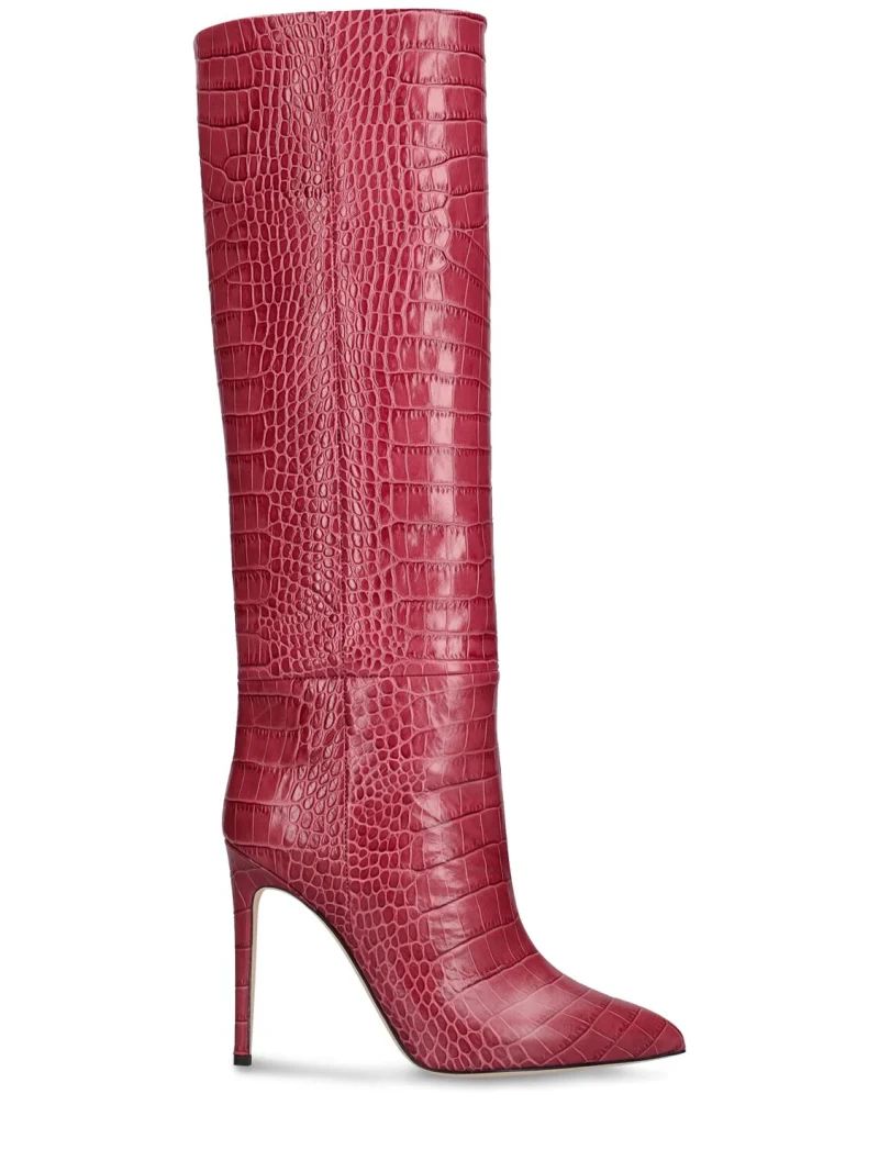 105mm croc embossed leather tall boots - Paris Texas - Women | Luisaviaroma | Luisaviaroma