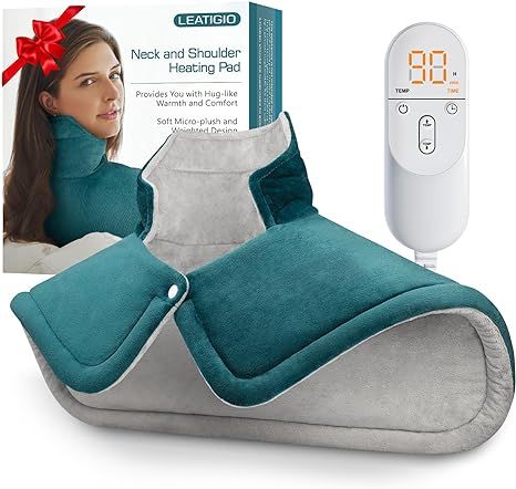 Heating Pad for Neck and Shoulder Pain Relief, Gifts for Mom Women Men Birthday Christmas, 2lb El... | Amazon (US)