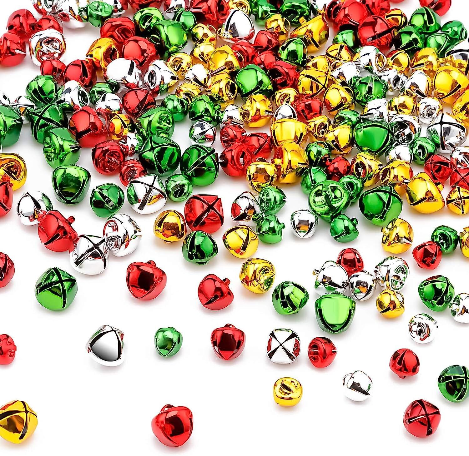 Jingle Bells, 200 Pieces Colorful Jingle Bells for Crafts, 4 Colors Mixed Small Christmas Jingle ... | Amazon (US)