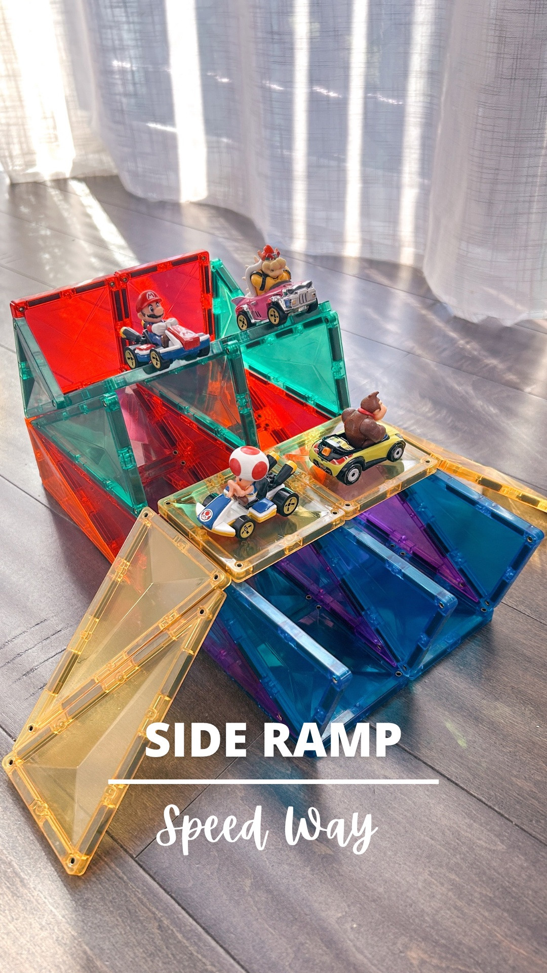 🏎️ Introducing the Side Ramp Speedway—a brand-new magnetic tile build made for fast cars, side-by-side racing, and nonstop fun!

This new build is now included in my Magnetic Tiles Unlimited Book, featuring 85+ creative play ideas with easy-to-follow step-by-step building instructions.

#MagneticTiles #MagneticTileIdeas #STEMPlay #KidsActivities #PandaMommyTeacher